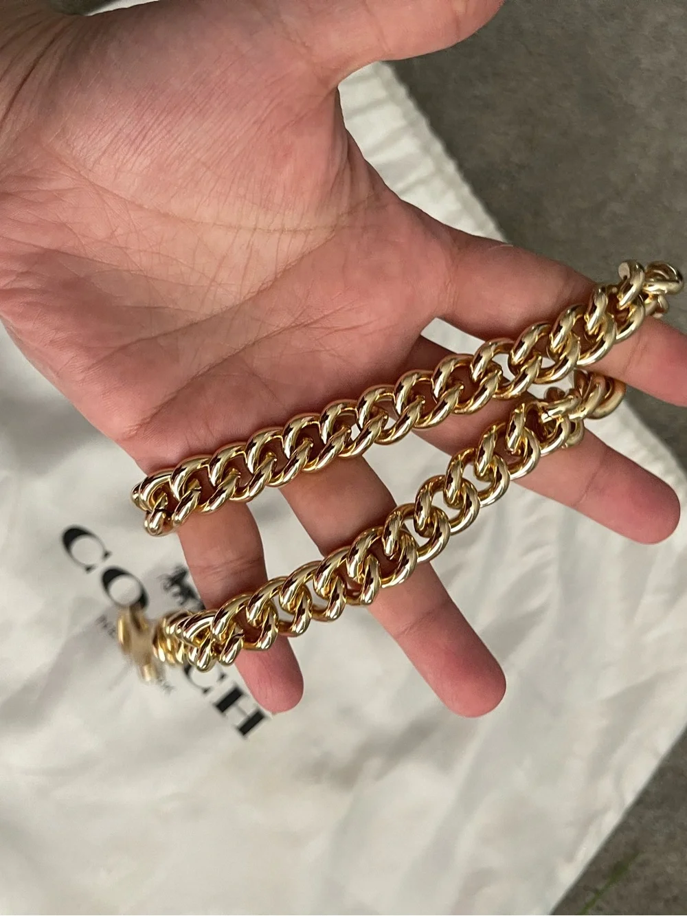 Coach gold chain strap